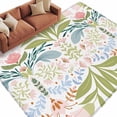 thumbnail image 2 of Boho Green Flower Area Rug 5x8 FT, Non Slip Bedroom Throw Carpet, Botanical Watercolor Leaf Floral Washable Soft Floor Carpet Non-Shedding Rug for Living Room Nursery Dorm Office, 2 of 9