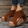 thumbnail image 6 of Anuirheih Wedge Heels Sandals for Women, Womens Hollow Out Open Toe Wedges High Heels Beach Sandals for Party Dress(Retro,Brown), 6 of 9