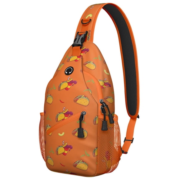 Burger-Themed Sling Bag for Men & Women - Spacious Crossbody Chest Bag with Anti-Theft Design, Durable & Comfortable for Biking, Hiking, Travel - Perfect for Outdoor Adventures & Fast Food Lovers