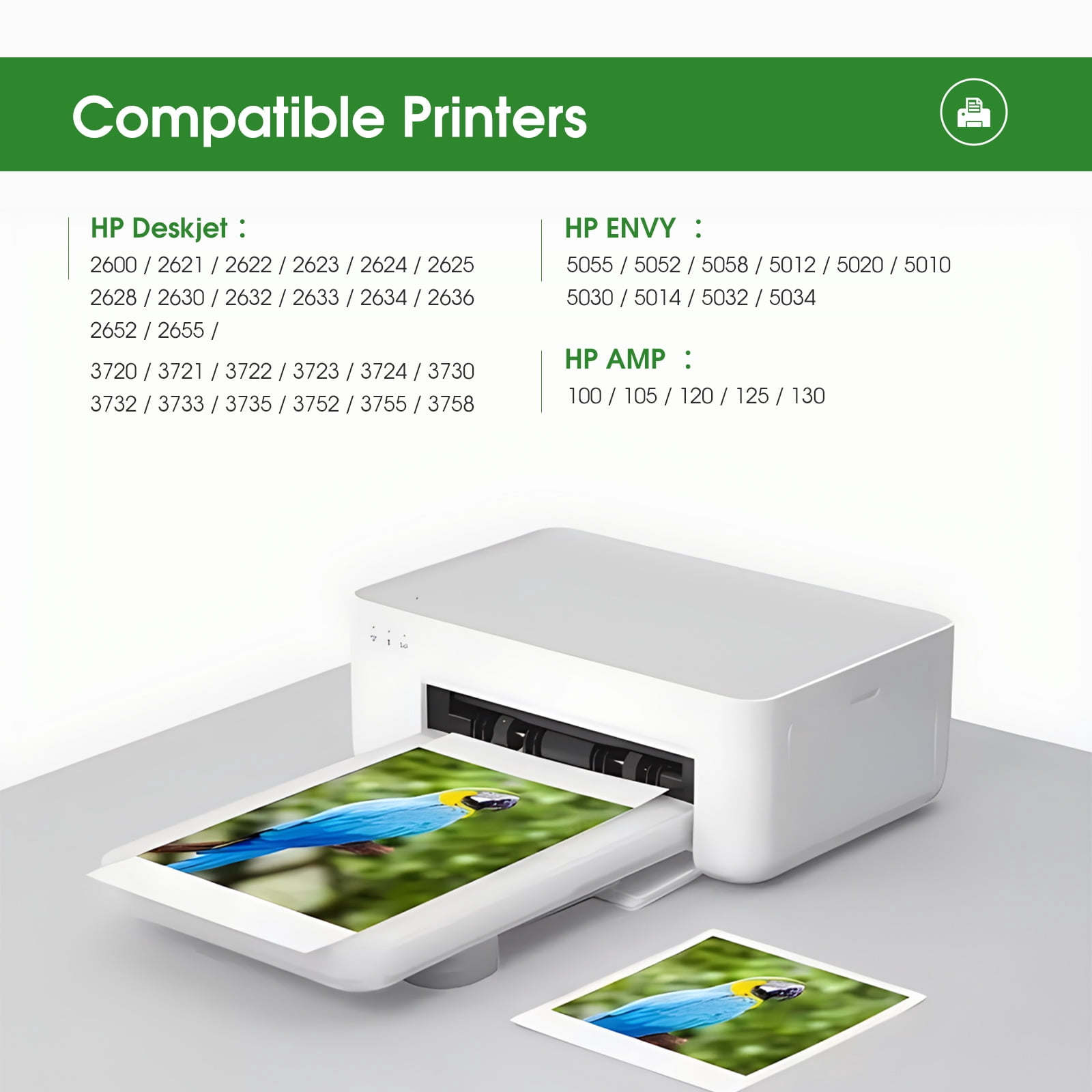 65 Ink Cartridge Compatible for HP 65 65XL Ink Cartridge for HP DeskJet 3752 3755 3772 Envy 5055 5000 Printer (Black, Tri-Color)