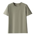 thumbnail image 6 of Sports Shirts Dqueduo Men's Short Sleeved Round Neck Elastic Breathable Top Casual Sports T-shirt Green S, 6 of 6
