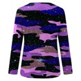 thumbnail image 5 of WEAIXIMIUNG Saint-Valentin Femmes Quotidien Été Imprimé Col Rond Hauts Manches Longues T-Shirt Imprimé Fleur Ample Fendu Côté Tunique, 5 of 5