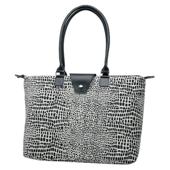 Long Handle Fold-Up Bag - Black dot leopard, Pack of 2