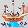 thumbnail image 2 of Hioecau Penguin Pirate Ship Balance Toy Logic Thinking Focus Training Multi-player Interactive Balance Tower Board Game Toddlers Educational Balancing Toy, 2 of 8