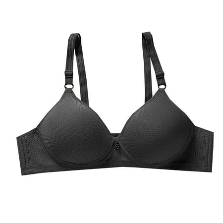 

Dadaria Seamless Bras for Womens Adjustable Full Cup No Steel Ring Cotton Breathable Underwear Black L Women