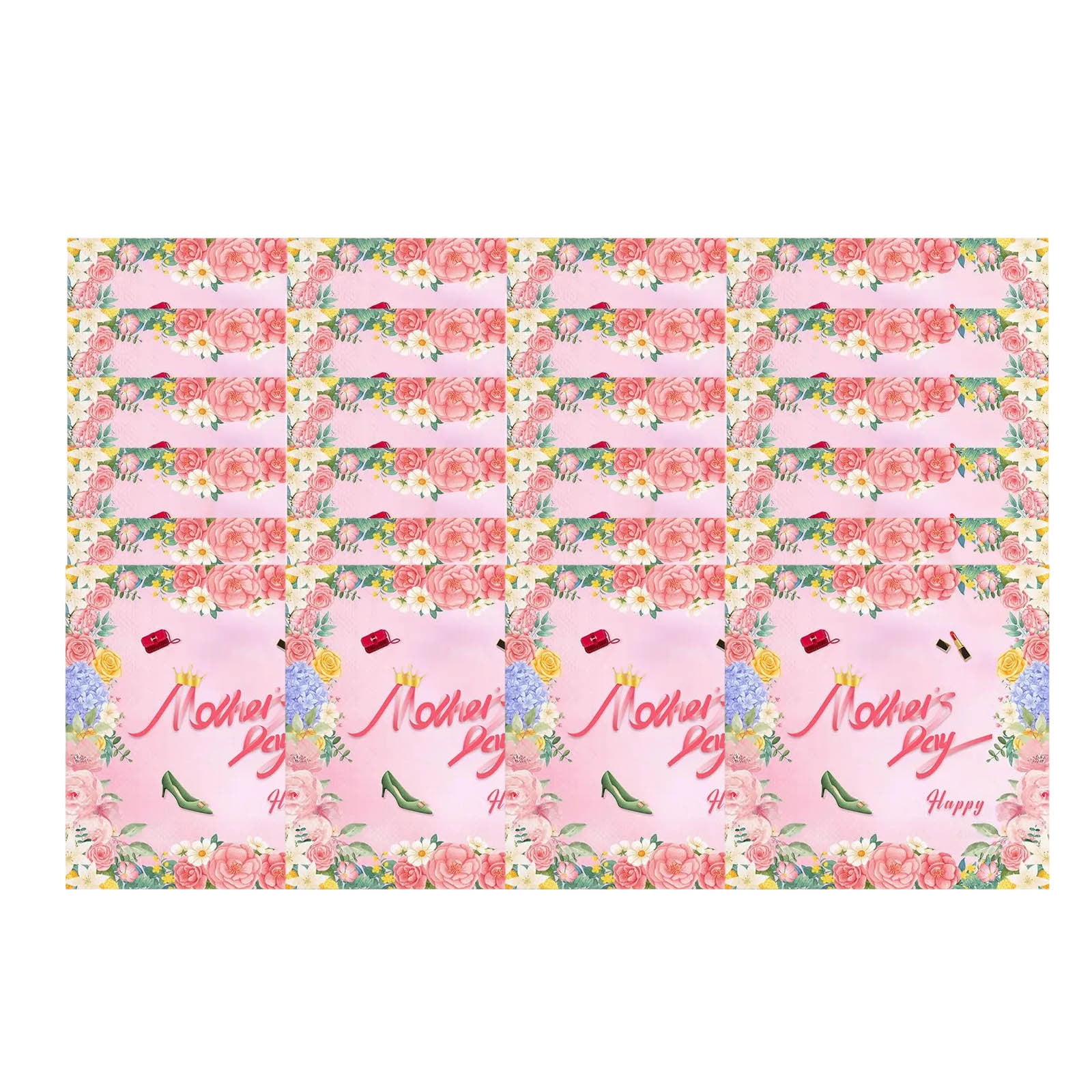 Fridja Clearance Mother's Day Themed Party Cutlery Set Disposable Paper Plates Paper Cups Tablecloths Streamers