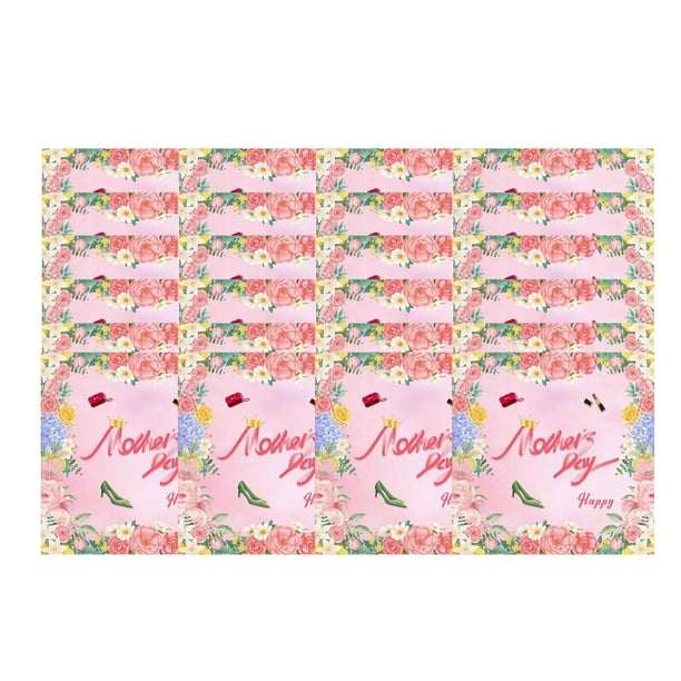 Juego de suministros para la fiesta del Día de la Madre 16 invitados Vajilla desechable ecológica Tema melocotón rosa Platos de papel Tazas Servilletas Mantel Serpentinas Caja de regalo Decoraciones