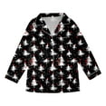 thumbnail image 3 of Huowey Christmas Family Silk Pajamas Matching Sets Long Sleeve Button Down Cute Tree Print Loungewear Lightweight Soft Comfortable Holiday Sleepwear For Dad,Black,Xxxl, 3 of 7
