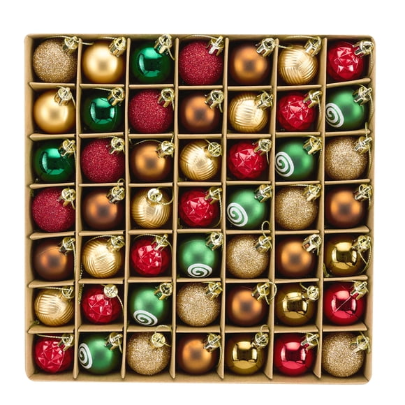 Adornos navideños decorados por Hannah Mini en oro rojo de 49 quilates y 3 cm