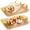 Amber Golden, variant on 3‑Piece White Rectangular Reusable Plastic Handled Serving Tray Set 16.5"/15"/13.2", Ideal for Meals Cakes Turkey Cheese Fruit Appetizers at Large Gatherings