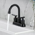 thumbnail image 3 of WOWOW 4 in. Centerset Double Handle High Arc Bathroom Faucet with Pop Up Drain and Water Supply Hoses, 3 of 7