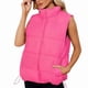 thumbnail image 3 of Chaleco Acolchado para Mujer, Abrigos de Abrigo, Chaquetas y Abrigos con Bolsillos. Rosa Roja L, 3 of 8