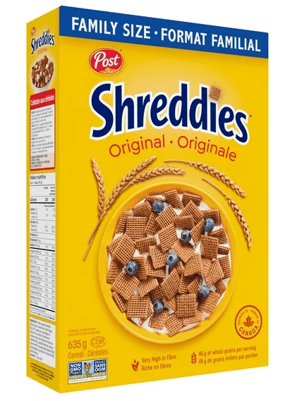Post Shreddies Breakfast Cereal, Family Size, 635g (2 Pack)