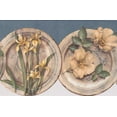 thumbnail image 1 of Fleurs Jaunes Bleues sur l'Assiette Design Rétro de Bordure de Papier Peint Vintage, Rouleau 15' x 10'', 1 of 3