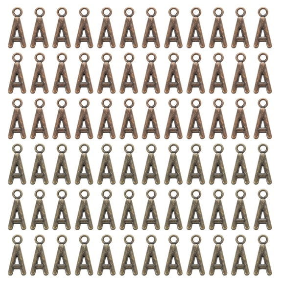 Uxcell Letter Charm Initial Alphabet Pendant Alloy Capital Charm, Fit for Bracelets DIY Necklace 0.3 Inch A