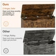 thumbnail image 6 of 39.4" Storage Chest, Storage Trunk With 4 Wheels, Wooden Storage Bench With 2 Safety Hinges, Blanket Chest, Entryway Bench With Storage, Supports 350 Lbs, for Living Room, Rustic Brown, 6 of 8