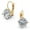 Yellow Gold, variant on 14K Gold Plated Bold 7 CTW Solitaire CZ Leverback Earrings in Yellow, Rose or White Gold for Woman