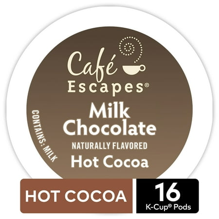 Café Escapes Milk Chocolate Hot Cocoa K-Cup Pods, 16 Count for Keurig Brewers