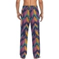 thumbnail image 6 of Men's Pajama Pants with Pockets Sleepwear Lounge Pants Stretch Casual Boho Striped Aztec Style, 6 of 6