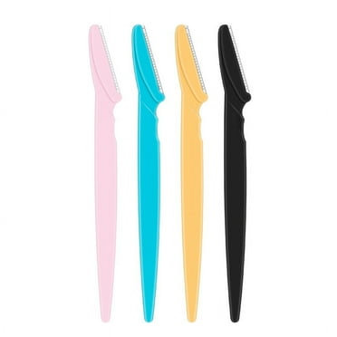 Foldable Eyebrow Razor and Facial Razors for Women, Men, Multipurpose Exfoliate Dermaplane Tool Trim and Shave Groom, Eyebrow Shaper with Box, 4pcs