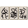 thumbnail image 3 of SHENIFY large 24x36in3pcs Natural Framed Black Lines Abstract Wall Art Ink Wash Minimalist Canvas Painting Artwork, 3 of 6