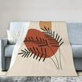thumbnail image 1 of DouZhe Ultra-Soft Micro Fleece Lightweight Flannel Bed Blanket, Boho Simplicity Plant Drawing Print Cozy Warm Throw Blankets, 80"x60", 1 of 7