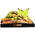 thumbnail image 3 of Serving Tray Large Black Wood Rectangle Food Tray Butler Tray Breakfast Tray with Handles (Large+Small), 3 of 7