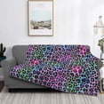 thumbnail image 2 of Uemuo Rainbow Animal Skin Printed Throw Blanket for Couch, Fluffy Fuzzy Blankets for Bed, Sofa, Cozy Flannel Faux Fur Blanket-50"x40", 2 of 6