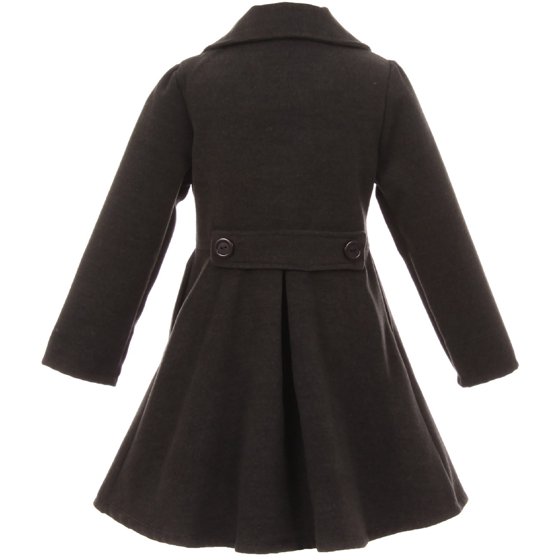 BluNight Collection - Little Girls Dress Coat Long Sleeve Button Pocket ...