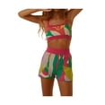 thumbnail image 2 of Blotona Women Two Pieces Knitted Shorts Set Printing Strap Crop Top Cami Tops High Waist Shorts Outfits Party Streetwear, 2 of 7