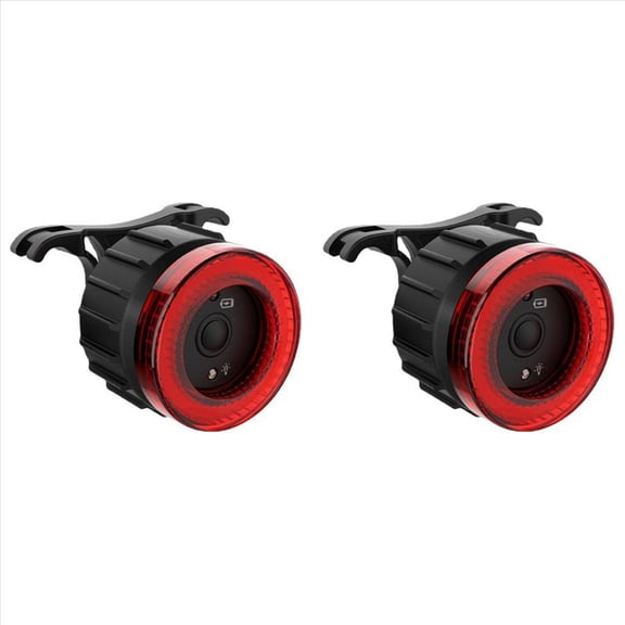 2X Bicycle Smart Brake Tail Light LED Charging Cycling Taillight Bike Rear Warn
