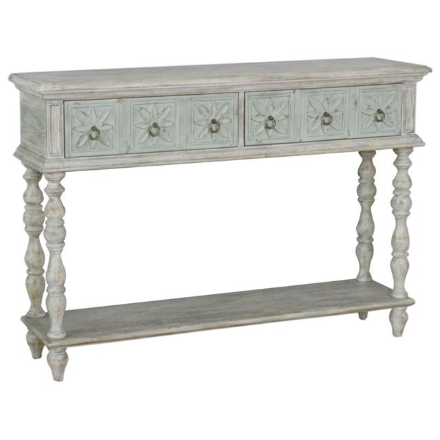 PRI Table de Console en Blanc en Détresse