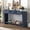 Blue, variant on Mintazer 60" Modern Console Table, Entryway Table with 3 Drawers & Open Shelf, Long Sofa Table with Semi-Circular Design for Entryway Living Room, Black