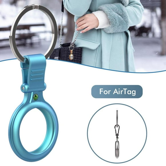 Étui en Métal avec Porte-Clés Résistant aux Rayures Étui Protecteur Portable Compatible avec AirTags Traqueur Bluetooth Housse de Protection