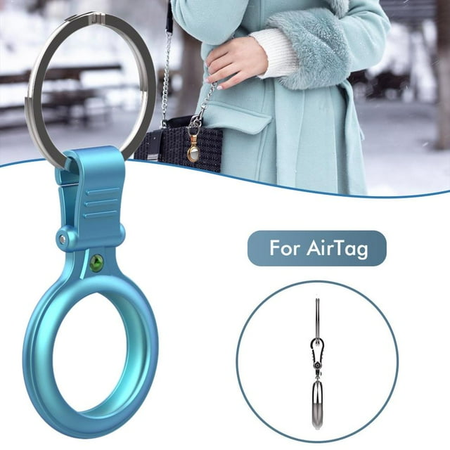 Étui en Métal avec Porte-Clés Résistant aux Rayures Protecteur Portable Compatible avec AirTags Tracker Bluetooth