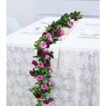 thumbnail image 4 of Guirnalda de flores artificiales Magenta, 2 uds., 7,9 pies, bastón de rosa para colgar, 4 of 5