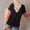 thumbnail image 5 of Giftesty Women Casual V-Neck Short Sleeve Solid Colour Zipper Pullover Blouse T-Shirt Tops Loose, 5 of 9