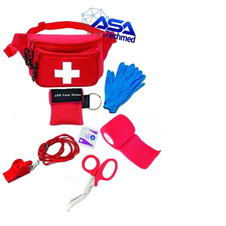 Lifeguard Fanny Pack First Aid Water Rescue kit Pocket CPR Mask Safety Whistle first aid Emergency Kit