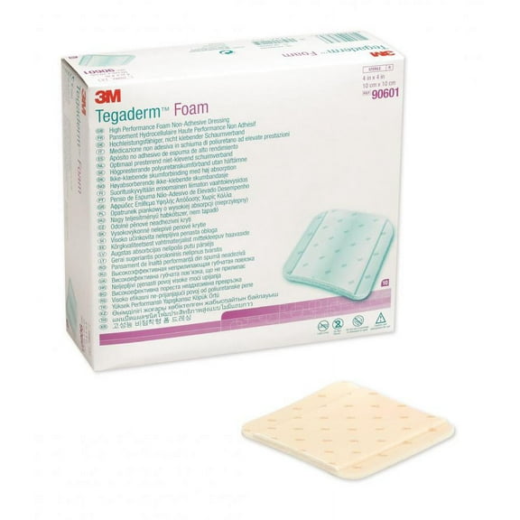 3M Tegaderm High Performance Adhesive Foam Dressing, 4 x 4 Inch, 10 Count