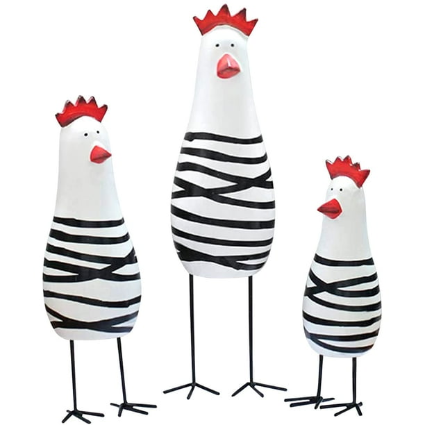Figura decorativa de gallo de madera para decoración del hogar, accesorios de decoración del hogar, estatua de animal para sala de estar, figuritas talladas de pollo lindo para decoración del hogar (