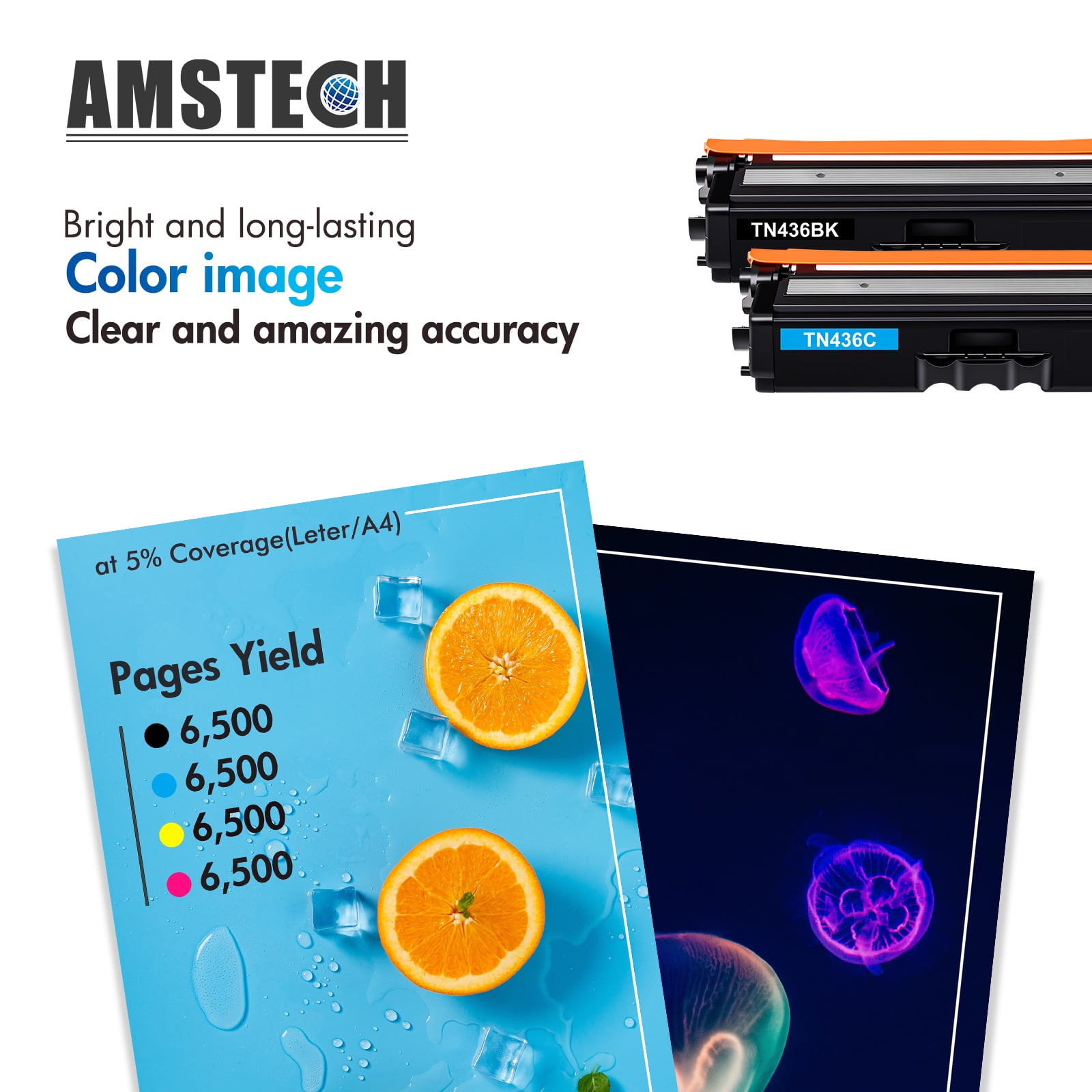 TN436 High Yield Toner Cartridge Compatible for Brother TN-436 TN-436BK TN433 TN431 MFC-L8900CDW L9570CDW HL-L8360CDW L8360CDWT L9310CDW Printer Ink Black Cyan Magenta Yellow