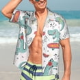 thumbnail image 5 of Lsque Music Lover Dinosaur pattern Hawaiian Shirt for Men, Unisex Summer Beach Casual Short Sleeve Button Down Shirts-Medium, 5 of 9