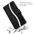 thumbnail image 7 of Leather For Samsung Galaxy S26 Ultra 5G Case 6.9",Glitter Sparkly Bling Flip Wallet Leather Case With Card Holder Shockproof Kickstand Protective Phone Cases Cover,Black,For Galaxy S26 Ultra 5G, 7 of 7