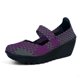 thumbnail image 3 of zapatos informales transpirables de alta ayuda para mujer, mocasines con plataforma, cuñas tejidas de otoño, zapatos de tacón alto de nailon, zapatos de baile cuadrado, 3 of 5