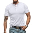 thumbnail image 3 of Mens Henley T-shirts Cotton Short Sleeve Shirts Solid Color Casual Slim Fit Summer Tops for Everyday Wear, 3 of 6