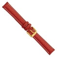 thumbnail image 4 of 16mm Red Sport Leather with White Stitching and Gold-tone Buckle 7.5 inch Watch Band, 4 of 6