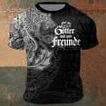 thumbnail image 2 of BUWTTER T Shirts for Man Graphic Norse Mythology Comfortable Casual Short Sleeve Tee Shirt Men's Shirts Black L, 2 of 3
