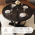 thumbnail image 6 of iPormis 59'' Extendable Round Dining Table for 4 to 8, Kitchen Table with Sturdy X-Base Metal Legs, MDF Board , Space Saving, Easy Assembly,Black, 6 of 8