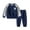 Navy, variant on BOOMNY Toddler Boys Outfit Set Long Sleeve Patchwork Color Sweatshirts Pants 2 Peice Fall Clothes Set Cozy Dailywear