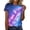 Blue, variant on Unisex Short Sleeve Raglan T-Shirt with Cosmic Print Loose Streetwear Crew Neck Top for Casual Outings Multicolor 2XL